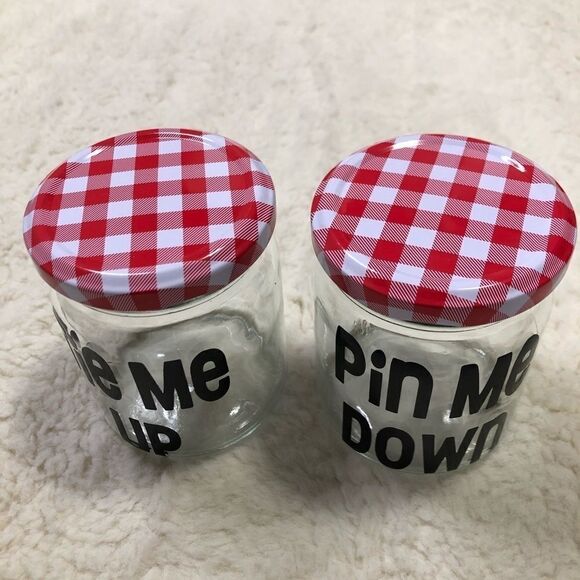 🆕 Hair Tie / Pin Jar Gingham Container Set - Picture 3 of 7